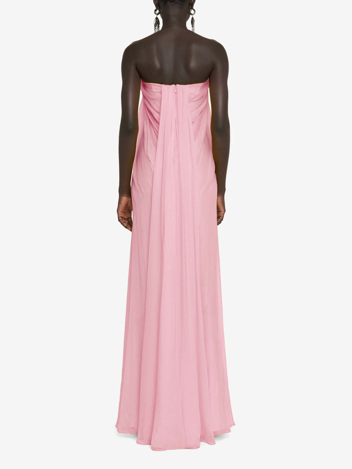Elegant Strapless Pleated A-Line Maxi Dress