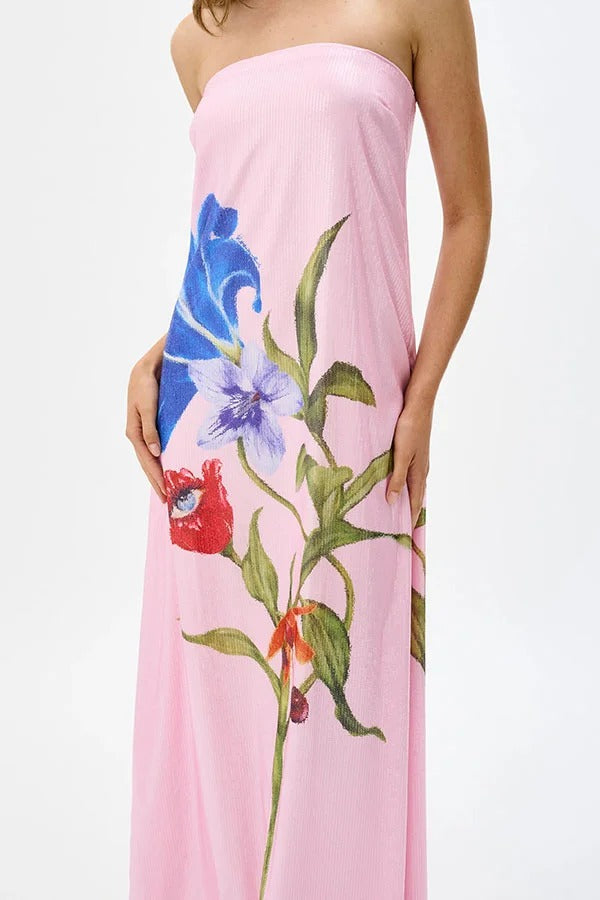 Elegant Special Occasion Sequin Floral Off-Shoulder A-Line Maxi Dress