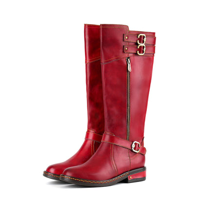 Scarlet Charm Buckle Boots