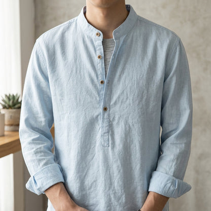 Wenley Band-Collar Shirt