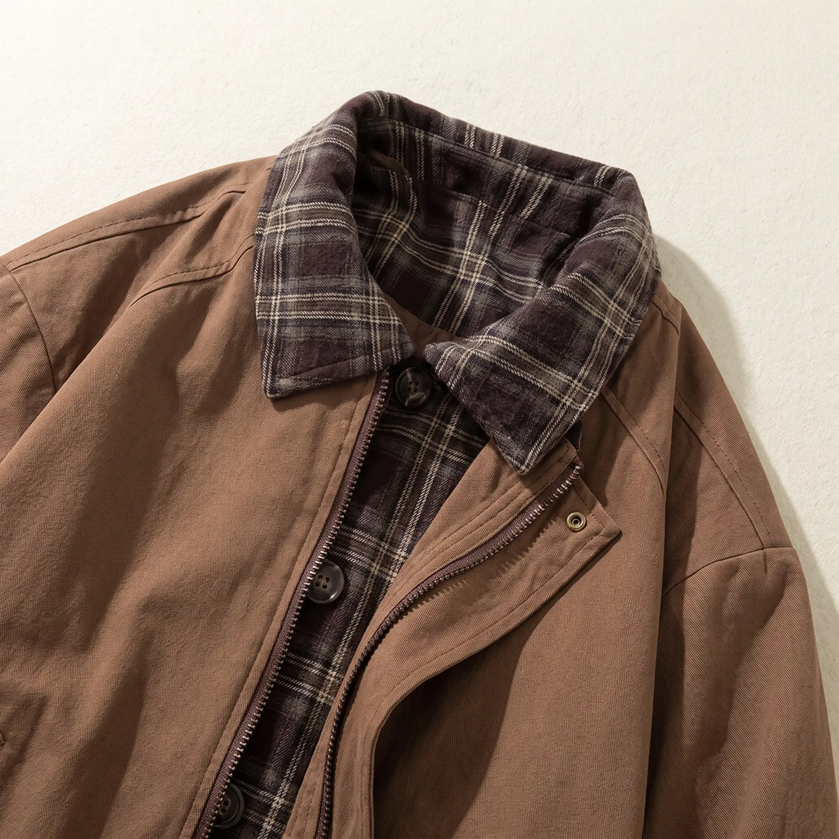 PLAID PLACKET JACKET