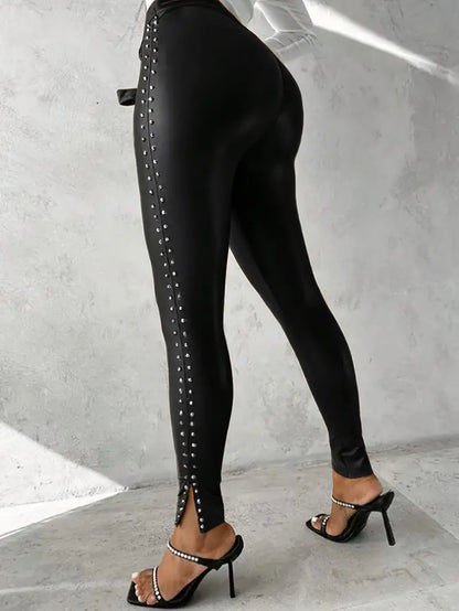 Celene Leather Studded Pant