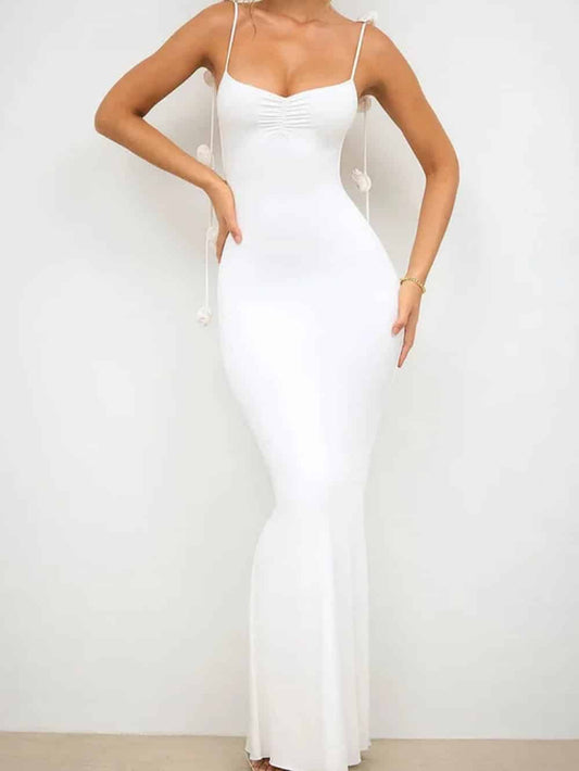 Elegant Decor Cami Backless Fitted Maxi Dress