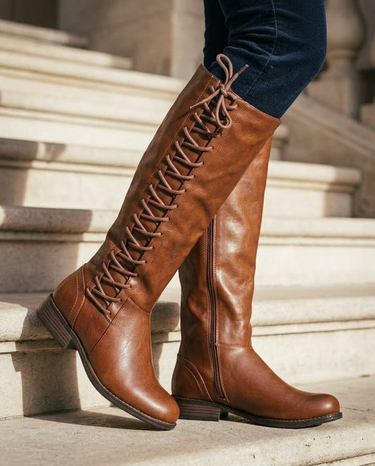 Rosalind Lace-Up Knee High Boots