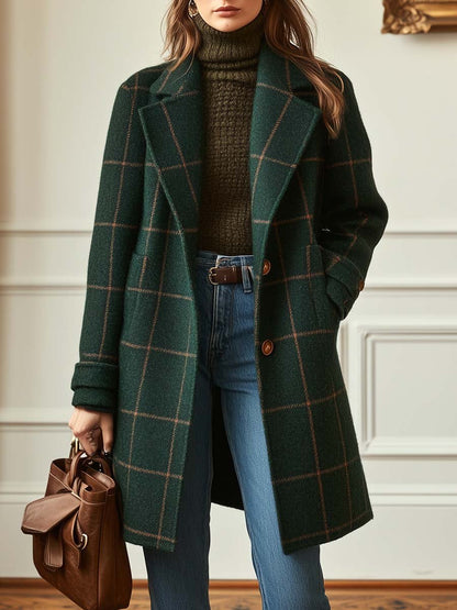 Elowen | Timeless Plaid Long Coat