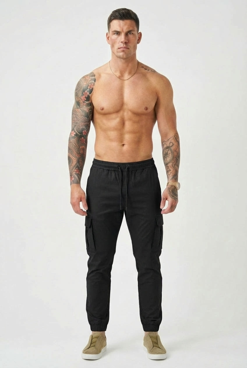 Olympus Black Cargo Jogger Pants